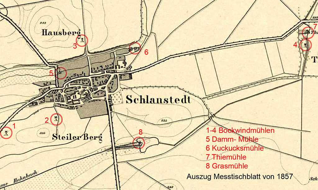 Auszug eines Messtischblattes von 1857